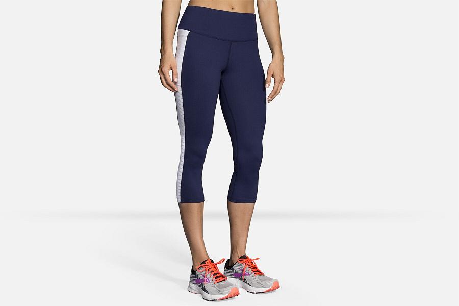 Brooks Greenlight Women Sport Clothes & Running Capri Blue XGL673819
